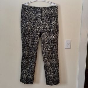 Sigrid Olsen Cotton Blk/White abstract pants - 12